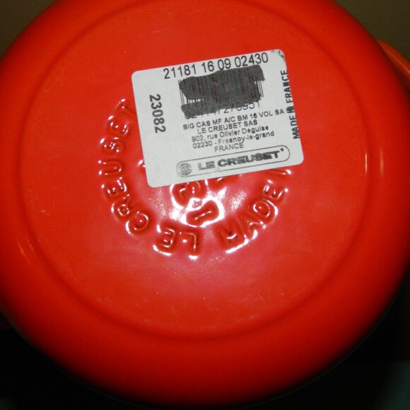 Le Creuset Signature Enameled Cast Iron Sauce Pan 1.75 qt, Flame - Picture 6 of 8